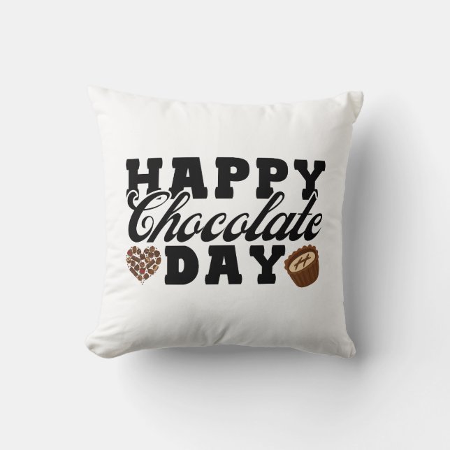 Lycklig Chocolate Day, Chocolate Älskare Glatt Kudde (Framsida)