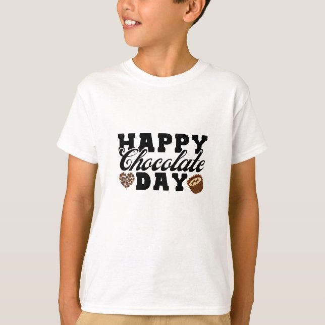 Lycklig Chocolate Day, Chocolate Älskare Glatt T Shirt (Framsida)