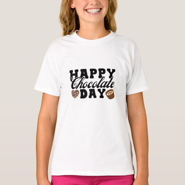Lycklig Chocolate Day, Chocolate Älskare Glatt T Shirt (Framsida)