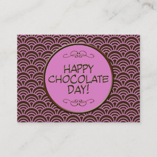 Lycklig chokladdag! Rosa- och bruntvisitkort Visitkort