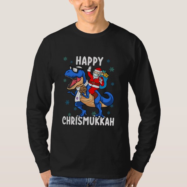 Lycklig Chrismukah Funny Hanukkah Juljudisk jude i T Shirt (Framsida)