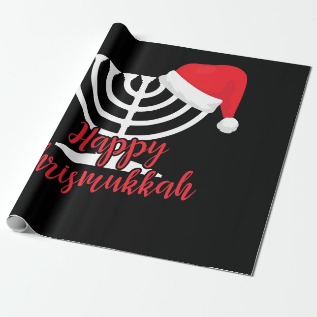 Lycklig Chrismukah Funny Hanukkah och jul Presentpapper (Utrullad)