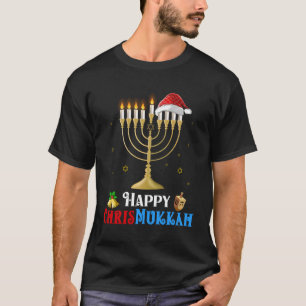 Lycklig Chrismukah Funny Jewish Hanukah Jew Family T Shirt