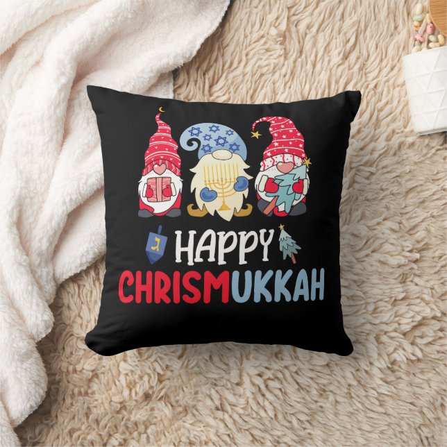 Lycklig Chrismukah Gnomes Hanukkah God jul Kudde (Filt)