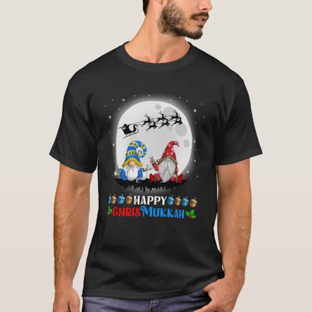 Lycklig Chrismukah Gnomes jul Hanukkah T Shirt (Framsida)