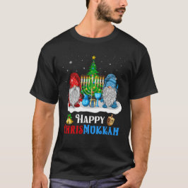 Lycklig Chrismukah Gnomes jul och Hanukkah T Shirt