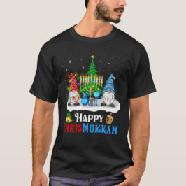 Lycklig Chrismukah Gnomes jul och Hanukkah T Shirt