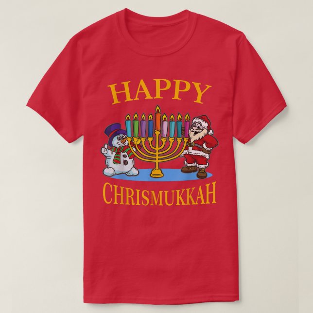 Lycklig Chrismukah - Hanukkah-julen Firande T Shirt (Design framsida)