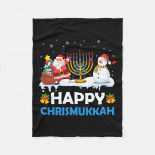 Lycklig Chrismukah Hanukkah Roligt God jul Jew Fleecefilt