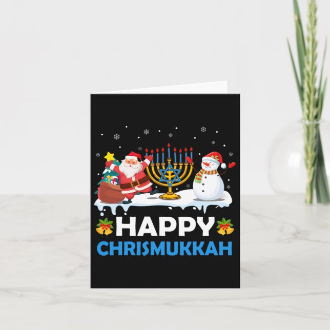 Lycklig Chrismukah Hanukkah Roligt God jul Jew Kort (Framsida)