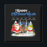 Lycklig Chrismukah Jewish jul Hanukkah Magnet<br><div class="desc">Santa Boys Kids Youth Manar. Den märkliga Humor-grafiktummen för dem som tror på Jultomten,  kärlek,  Hjort,  Reindeer,  Elf,  Elves,  sjunger sång,  party dekorationer,  träd,  hatt...  Den här julfesten med Graphic är en underbar julklapp</div>