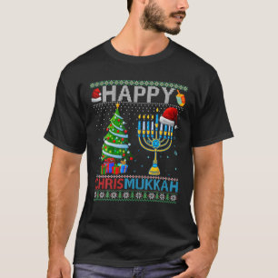 Lycklig Chrismukah judisk jul Hanukkah Chanuk T Shirt