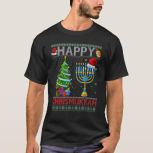 Lycklig Chrismukah judisk jul Hanukkah Chanuk T Shirt