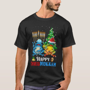 Lycklig Chrismukah jul Hanukkah Frog T Shirt