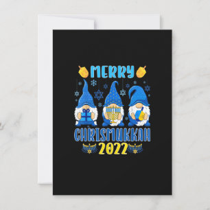 Lycklig Chrismukah jul och Hanukkah Gnomes Inbjudningar
