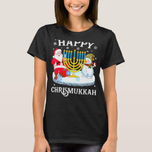 Lycklig Chrismukah Julafton Hanukkah-judenjuvelen T Shirt