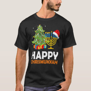 Lycklig Chrismukah Julgran Menorah Chanukah T Shirt