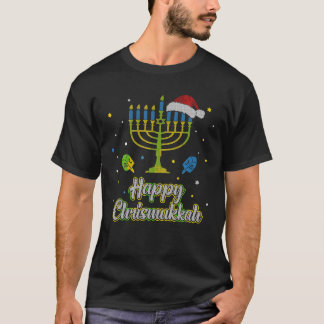 Lycklig Chrismukah Ugly Hanukkah Sötjul T Shirt