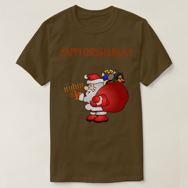 Lycklig Chrismukkah Blended Family Helgdag T Shirt (Design framsida)