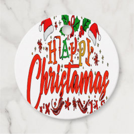 LYCKLIG CHRISTAMAS GÅVOR ETIKETTER