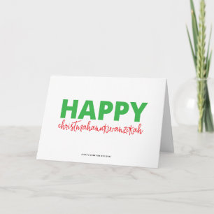 Lycklig Christmahanukwanzikah-kort Helgkort