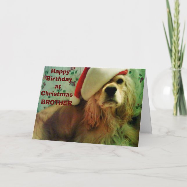 LYCKLIG "CHRISTMAS BIRTHDAY" TILL MIN BROTHER HELGKORT (Framsida)
