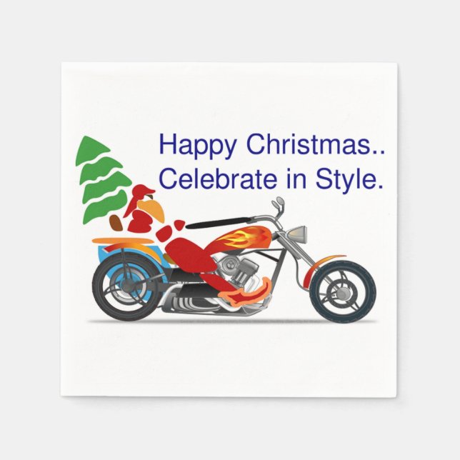 LYCKLIG CHRISTMAS, CELEBRATE I STIL PAPPERSSERVETT (Framsidan)