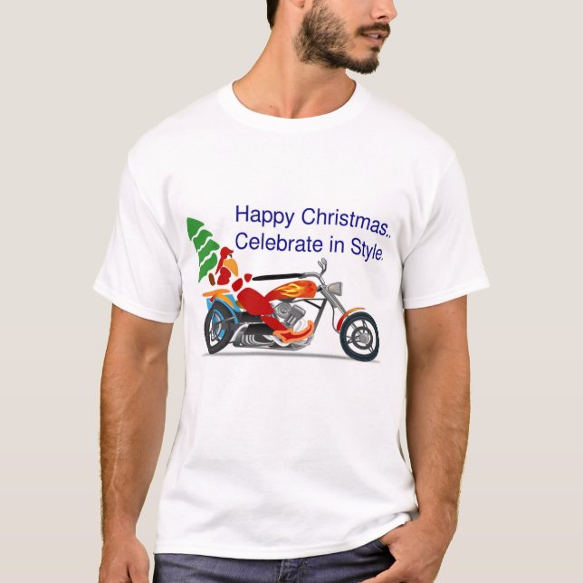 LYCKLIG CHRISTMAS, CELEBRATE I STIL T SHIRT (Framsida)