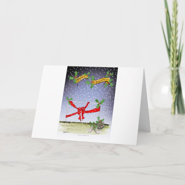 lycklig christmas-fotbollen fläkt helgkort (Framsida)