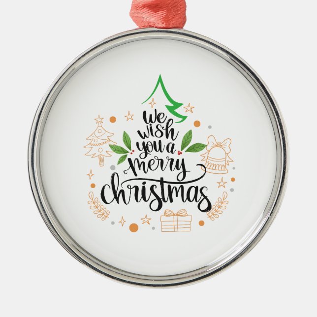 lycklig christmas julgransprydnad metall (Framsidan)