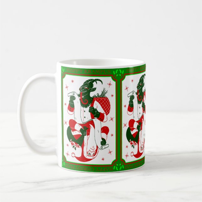 lycklig christmas krampus Santa Kaffemugg (Vänster)