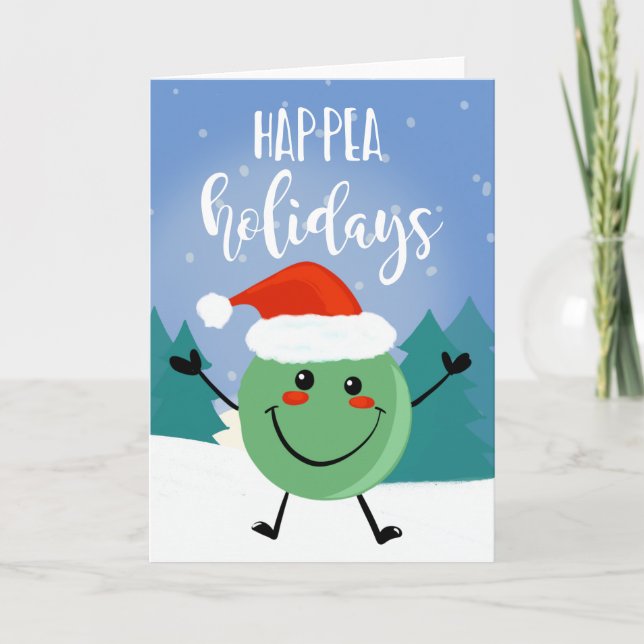 lycklig christmas lyckea pea art lustig puckel kort (Framsida)