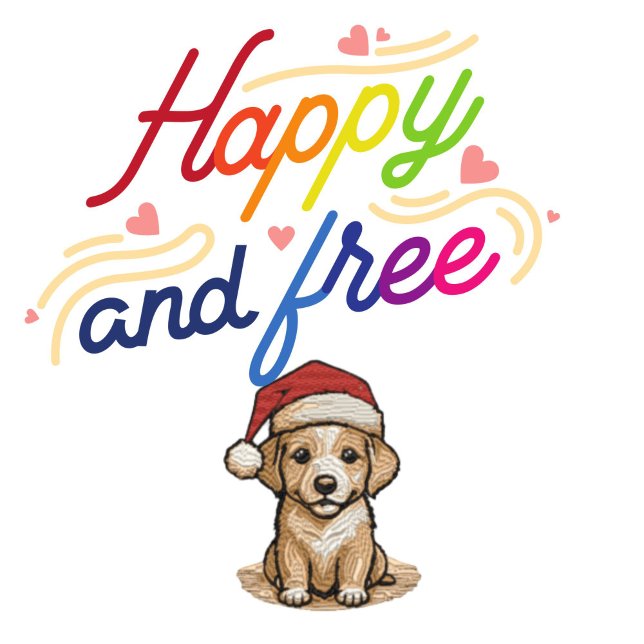lycklig christmas Lycklig och Free Hund T-Shirt (Skapare uppladdad)