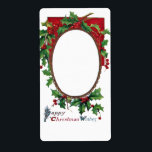 LYCKLIG CHRISTMAS ÖNSKEMÅL MED HOLLY BERRIES FRAKTSEDEL<br><div class="desc">Elegant,  färgstark,  vibrerande blommigt utformad från vintage.</div>