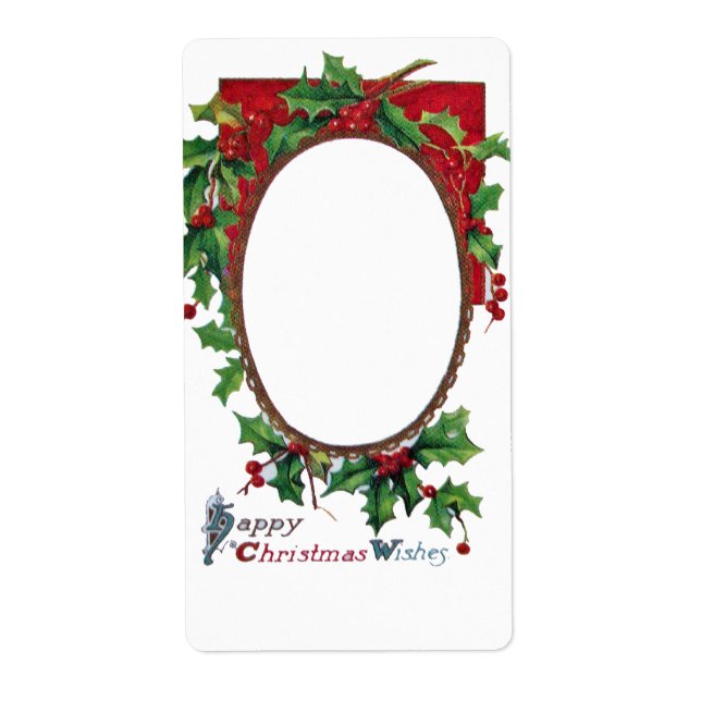 LYCKLIG CHRISTMAS ÖNSKEMÅL MED HOLLY BERRIES FRAKTSEDEL (Framsidan)