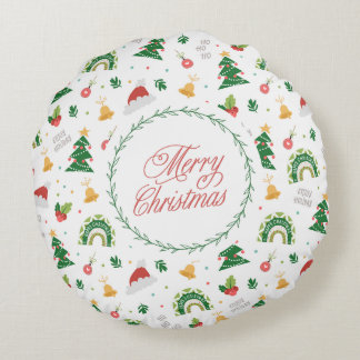 Lycklig christmas Santa Square Pillow Rund Kudde