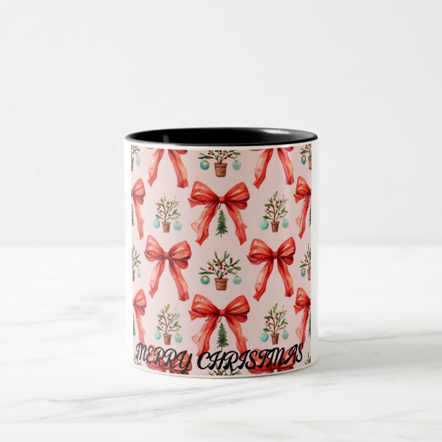 Lycklig christmas Two-Tone Coffee Mugg (Center)
