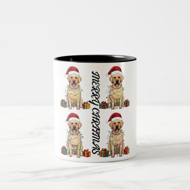 Lycklig christmas Two-Tone Coffee Mugg (Center)