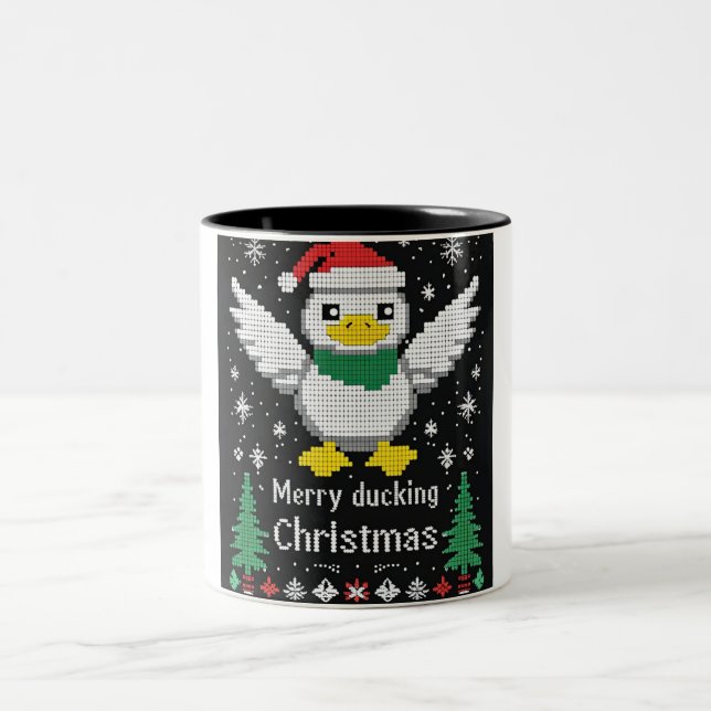 Lycklig christmas Two-Tone Coffee Mugg (Center)