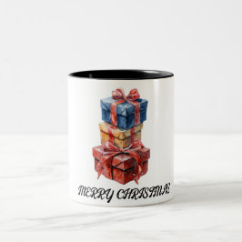 Lycklig christmas Two-Tone Coffee Mugg