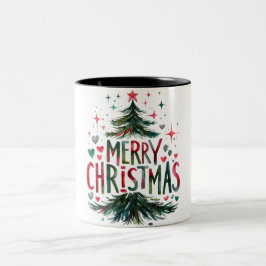 Lycklig christmas Two-Tone Coffee Mugg