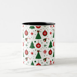 Lycklig christmas Two-Tone Coffee Mugg