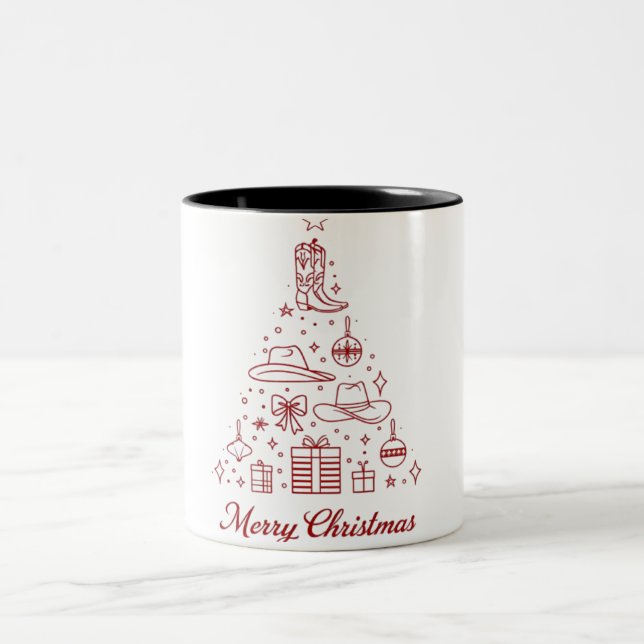 Lycklig christmas Two-Tone Coffee Mugg (Center)