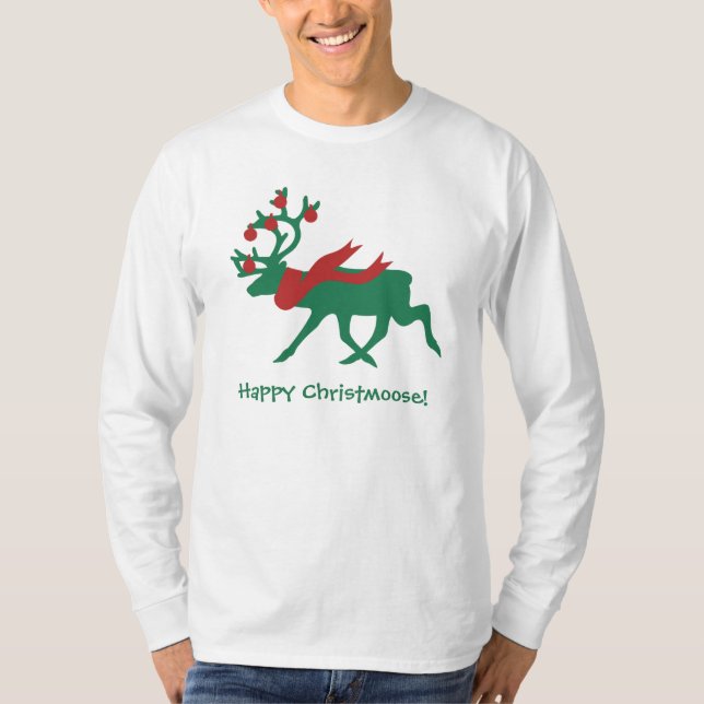 Lycklig Christmoose Manar jul Shirt T-shirt (Framsida)