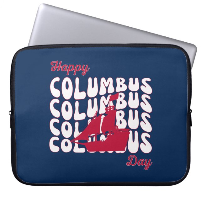 lycklig Christopher Columbus Day 2023 Laptop Fodral (Framsidan)