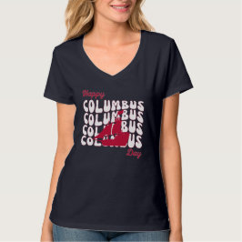 Lycklig Christopher Columbus Day T Shirt