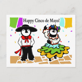 Lycklig Cinco de los Penguinos Helg Vykort