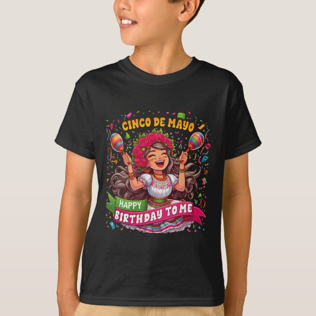 Lycklig Cinco De Mayo Birthday till mig Mexikanska T Shirt (Framsida)