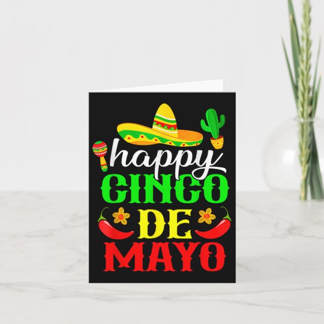 Lycklig Cinco De Mayo Fiesta Mexican Party 5 De Ma Kort (Framsida)