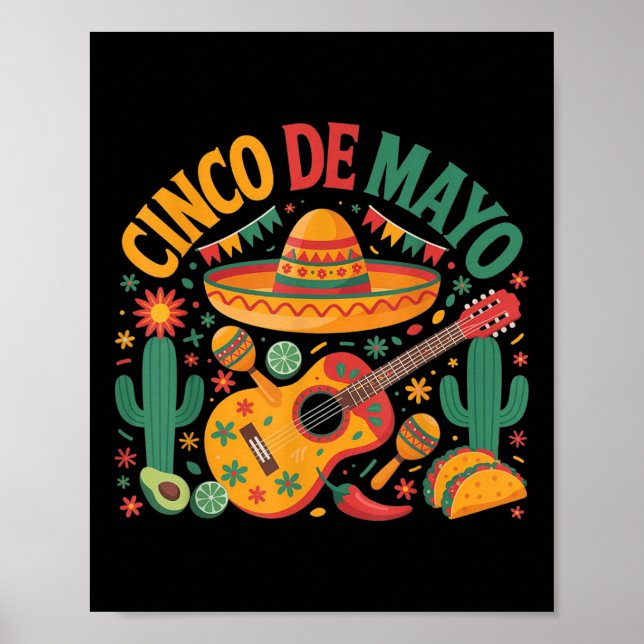 Lycklig Cinco De Mayo Fiesta Mexican Party 5 De Ma Poster (Framsidan)